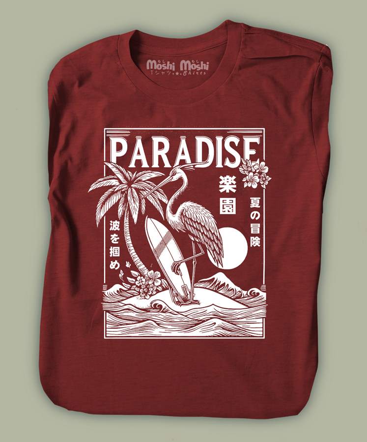 Japanese Surfing Crane T-shirt