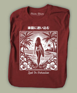 Beach Girl Surfing T-Shirt Surfboard Paradise